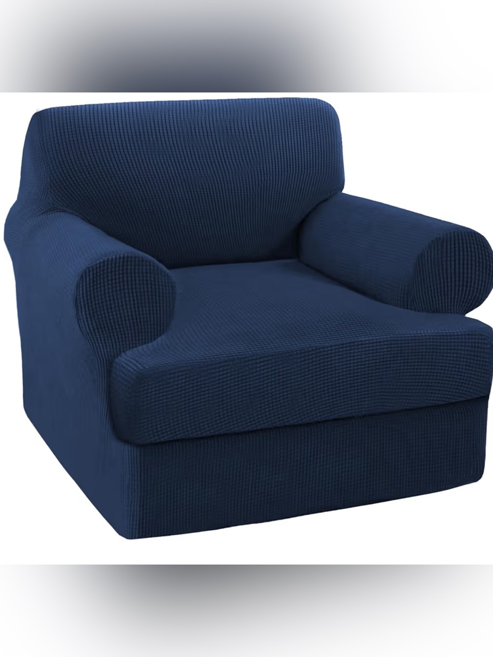Navy stretchy armchair cover NEW